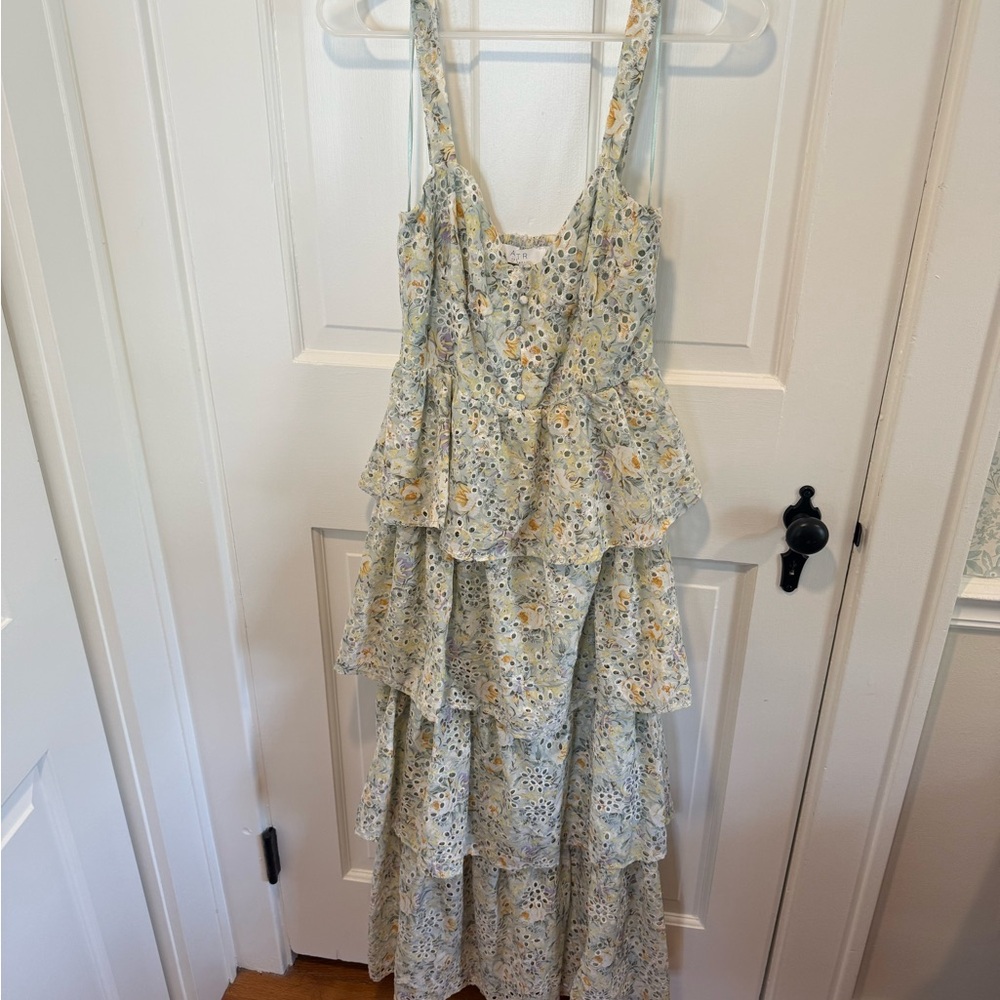 ASTR The Label Floral Layered Maxi Dress in Cream and Yellow